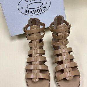 Steve Madden Gage Gladiator Sandals Beige Sz 6